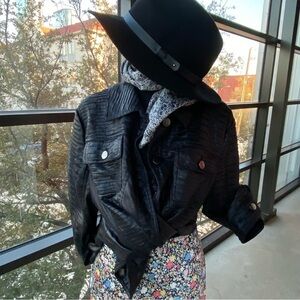 TONI MORGAN Women's Blazer Sz L Blk Grunge Goth Core Punk Biker Heavy Metal